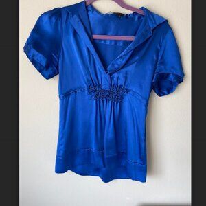 100% silk royal blue BCBG Max Azria top